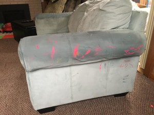 Blue Sofa with Marker Before