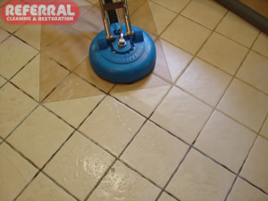 Tile - Kitchen Floor Cleaning Contrast